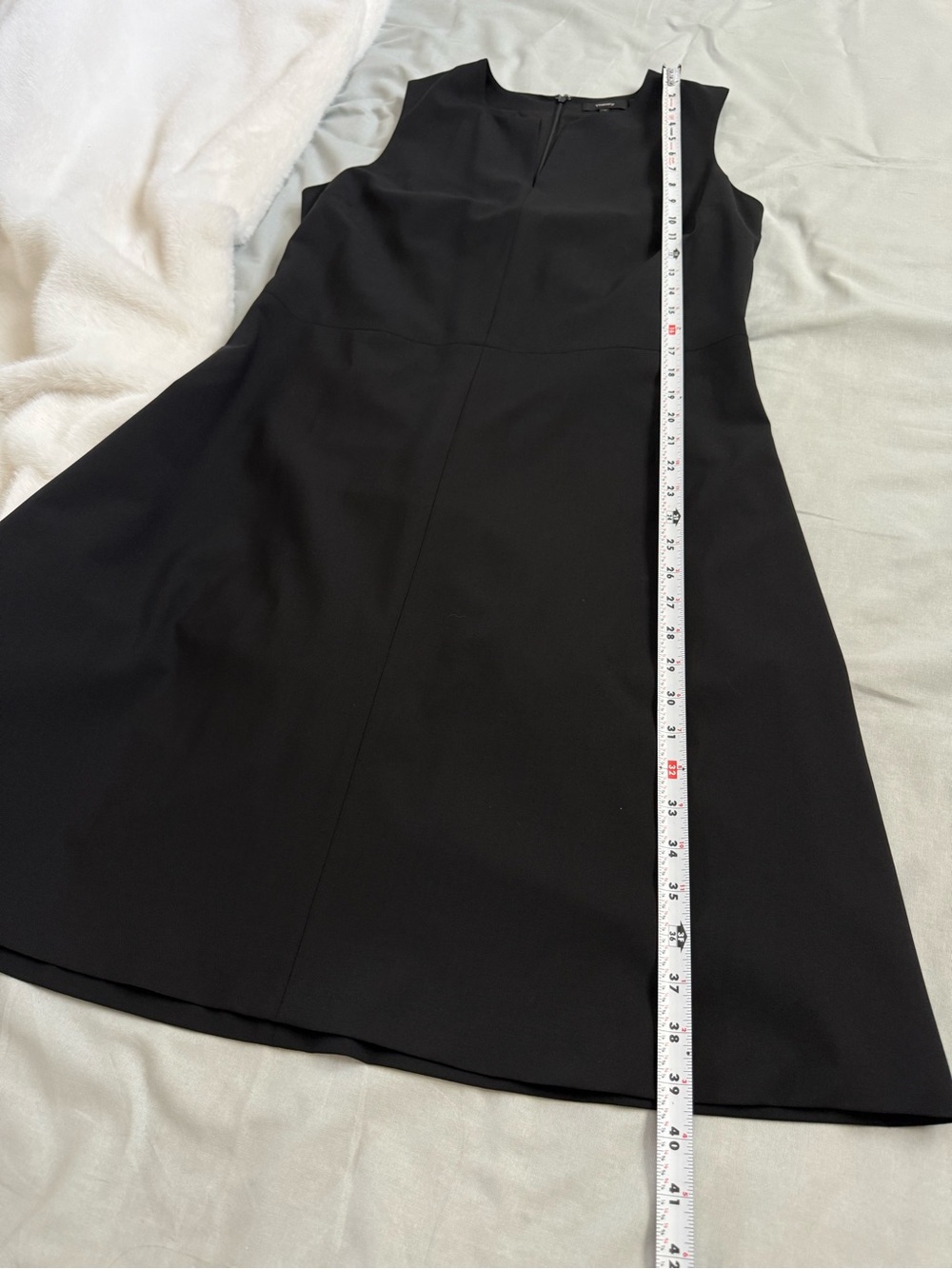Theory Wool Black Sleeveless Miyani Mini Dress Sz 14 - Picture 2 of 10